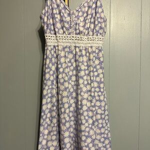 No Boundaries Purple and White Sleeveless Sundress